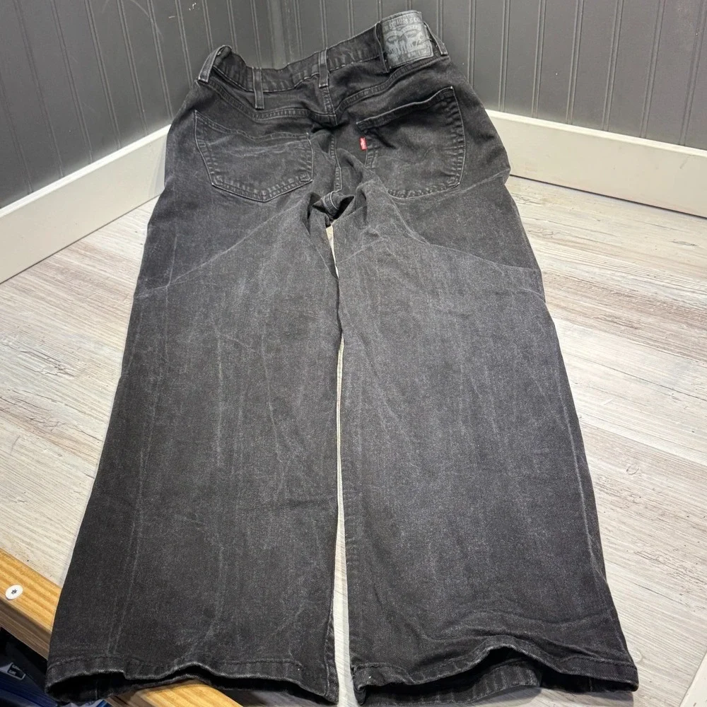 Levi's Denim 559 Black Relaxed Straight‎ Jeans Mens 38x32 (36x30.5)